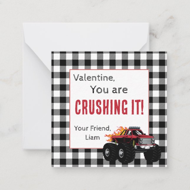 Carte De Correspondance Valentines Monster Truck (Devant)