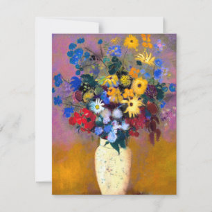 Carte De Correspondance Vase blanc avec fleurs Odilon Redon