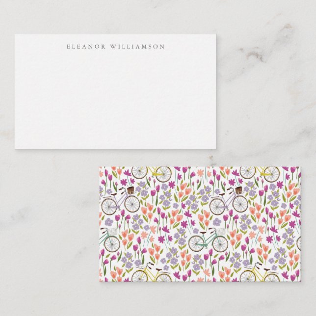 Carte De Correspondance Vélo Boho vintage Nom personnalisé Boîtier cadeau (Devant / Derrière)