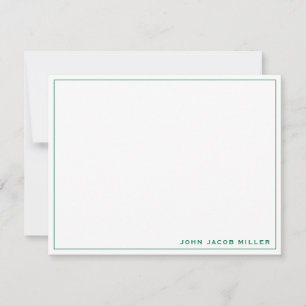 Carte De Correspondance Vert forestier simple minimaliste