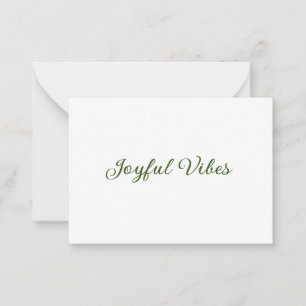 Carte De Correspondance Vibes joyeuses nom de famille de vacances vert de 