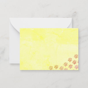 Carte De Correspondance Vieux papier peint Empreintes de pattes de chiot