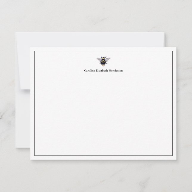Carte De Correspondance Vintage abeille d'antiquité minimaliste personnali (Devant)