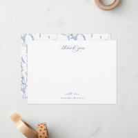 Vintage Blue Chinoiserie Floral Merci