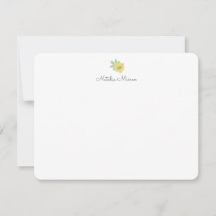 Carte De Correspondance Vintage Retro Tropical Jaune Floral