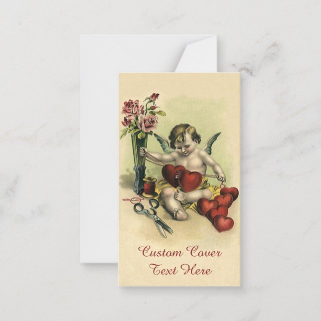 Carte De Correspondance Vintage Victorien Valentine's Day Angel Seamstress (Devant)
