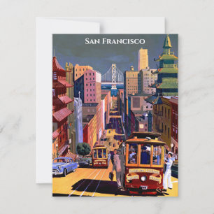 Carte De Correspondance Vintage voyage rétro du téléphérique de San Franci