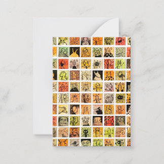Carte De Correspondance Visages de dessin animé étranges et bizarres Coule
