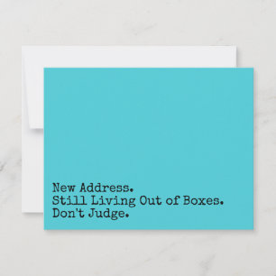 Carte De Correspondance Vivre encore avec des boîtes ne juge pas Turquoise