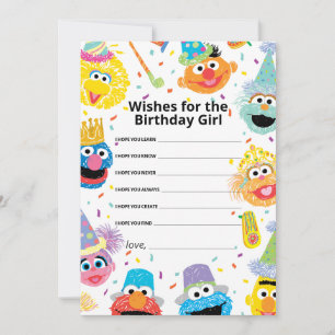 Carte De Correspondance Vœux d'anniversaire de fille avec confettis des am