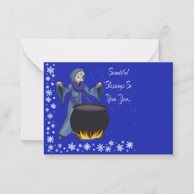 Carte De Correspondance Vœux païens d'hiver  (Devant)