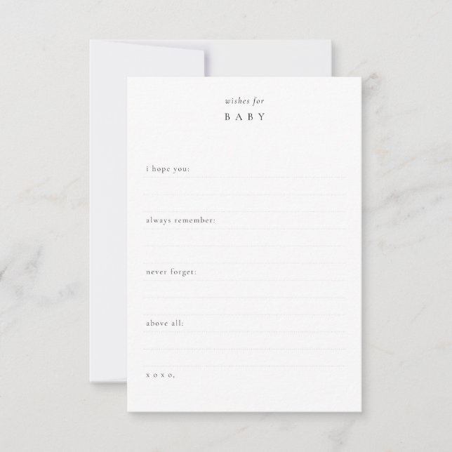 Carte De Correspondance Voeux pour bébé + Prédictions | Garde-douche (Devant)