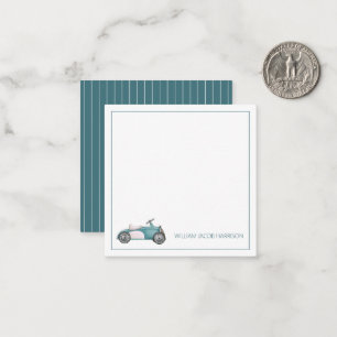 Carte De Correspondance Voiture jouet vintage bleue personnalisée