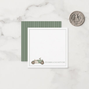 Carte De Correspondance Voiture jouet vintage verte et blanche personnalis
