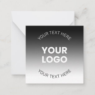 Carte De Correspondance Votre logo   Dégradé noir & blanc moderne modifiab