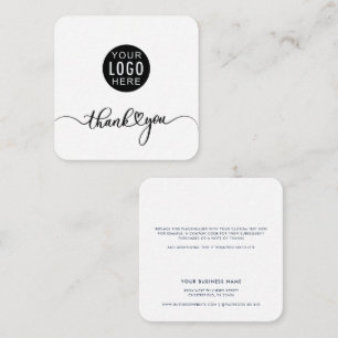 Carte De Correspondance Votre logo d'entreprise Merci d'entreprise