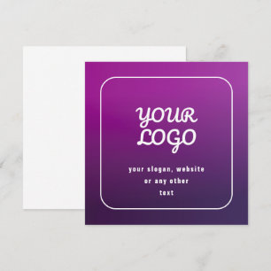 Carte De Correspondance Votre logo et lumière élégante à Ombre violet fonc
