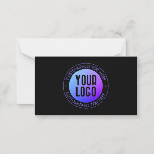Carte De Correspondance Votre logo & moderne bleu & violet Ombre dégradant
