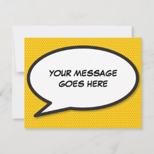 Carte De Correspondance Votre message Voix Bubble amusant Comique Livre