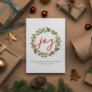 Carte De Correspondance Votre nom et votre année Christmas Joy Watercolo