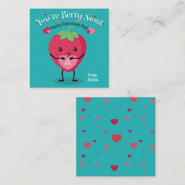 Carte De Correspondance Vous êtes Berry Sweet Valentine's Day Card (Devant / Derrière)