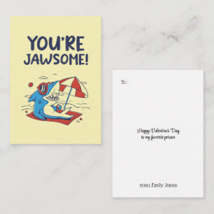 Carte De Correspondance Vous êtes Jawsome Cute Shark Funny Kid Valentines