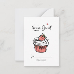 Carte De Correspondance Vous êtes Sweet Cupcake Classroom Valentine Card 1