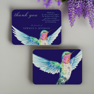 Carte De Correspondance Watercolor Classic Hummingbird Memorial Merci