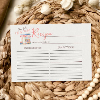 Carte De Correspondance Watercolor Fresh Off Market Bridal Shower Recipe