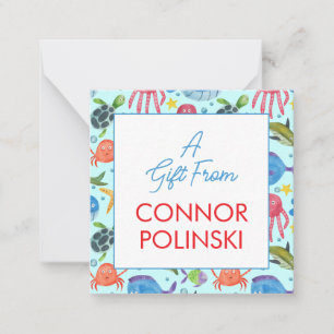 Carte De Correspondance Watercolor Ocean Life Un cadeau de Boys Endoor