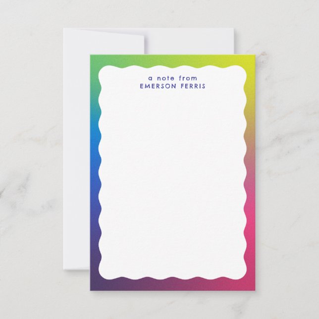 Carte De Correspondance Wavy edge tendance rétro nom du gosse (Devant)