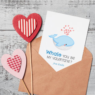 Carte De Correspondance Whale Tu Es Ma Valentine ?
