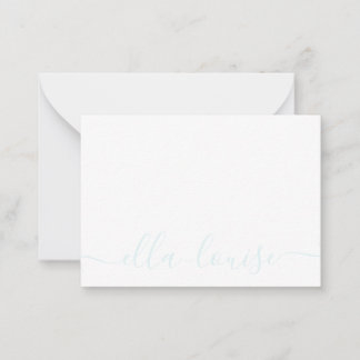 Carte De Correspondance Whimsical Elegine Blue Nom du script