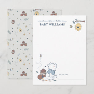 Carte De Correspondance Whimsical Winnie le Baby shower Pooh Hunny