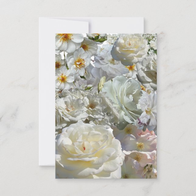 Carte De Correspondance White Rose Collage  (Devant)