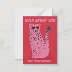 Carte De Correspondance Wild About You Cheetah Classroom Valentine Card