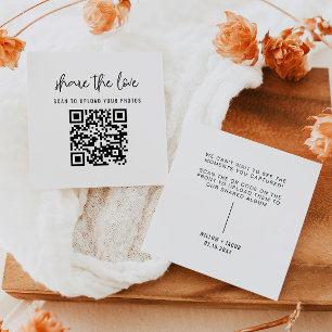 Carte De Correspondance WILLOW Modern Partagez les Love QR Code Table Card