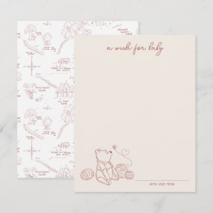 Carte De Correspondance Winnie le Baby shower de fille en bois de 100 acre