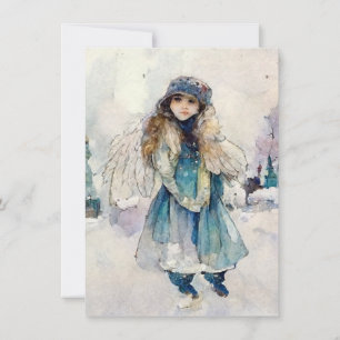 Carte De Correspondance Winter Spirit Aquarelle Angel Art