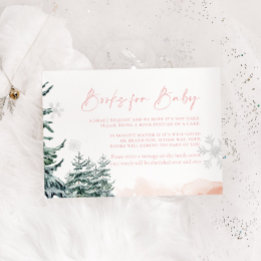 Carte De Correspondance Winter Wonderland livres rose pour Baby Card