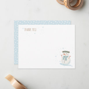 Carte De Correspondance Winter Wonderland mignon Snowman et Snowflake