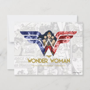 Carte De Correspondance Wonder Woman Crossed Arms dans le logo collage