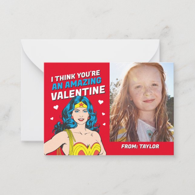 Carte De Correspondance Wonder Woman | HEUREUSE SAINTE-VALENTIN (Devant)