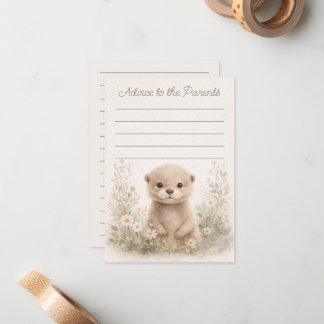 Carte De Correspondance Woodland Otter Baby Shower Advice to Parents Cards