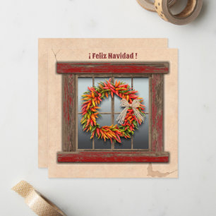 Carte De Correspondance Wreath du sud-ouest du Chili sur une fenêtre en bo