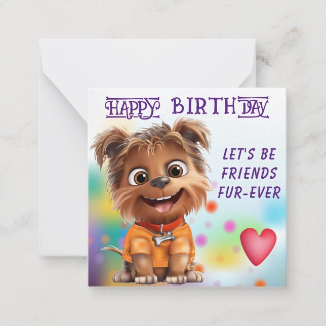 Carte De Correspondance Yorkshire Terrier Chien Anniversaire (Devant)