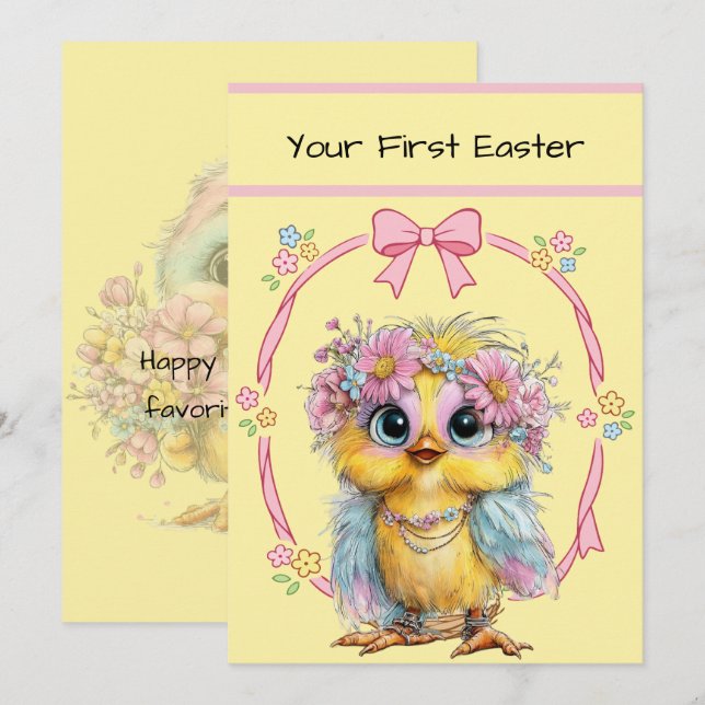 Carte De Correspondance Your First Easter Flat Note Card (Devant / Derrière)