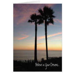 Carte de coucher du soleil - croyez en vos rêves