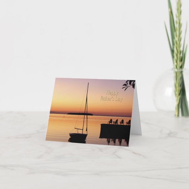 Carte de coucher du soleil de fête des pères (Devant)