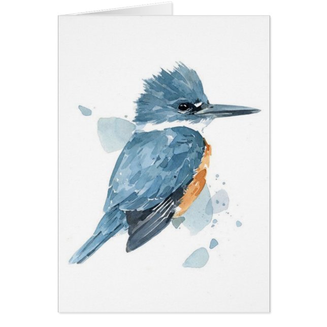 Carte de couleur pour aquarelle de martin-pêcheur (Devant)